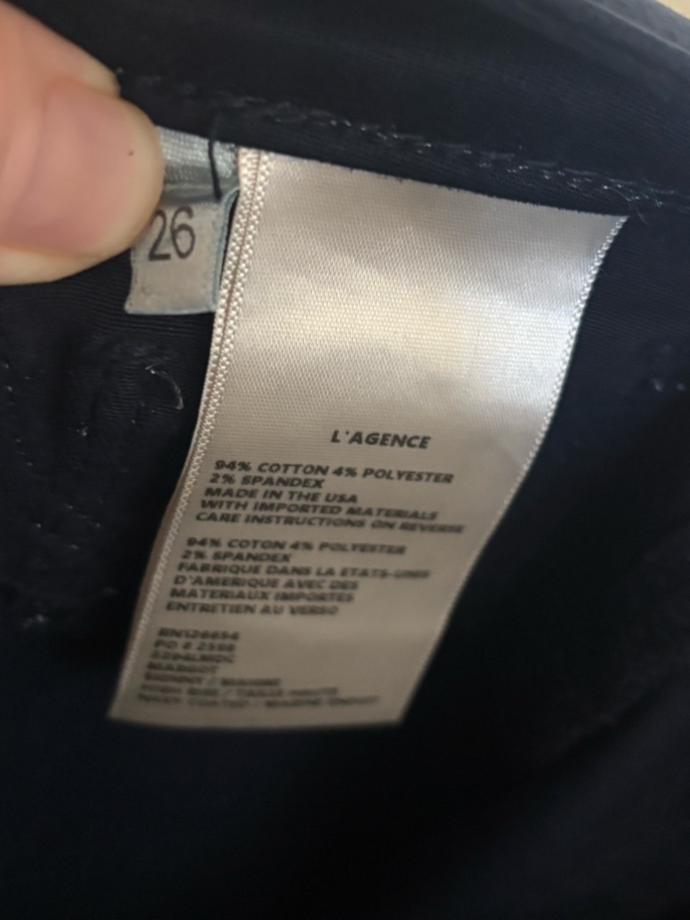 L’AGENCE Coated High Rise Skinny Jeans | Size 26 | Shiny Dark Blue - Picture 5 of 5